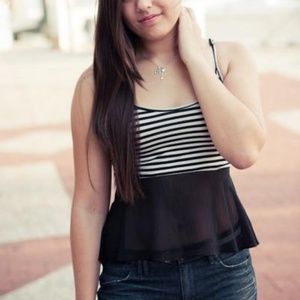 Free People Striped Peplum Tank